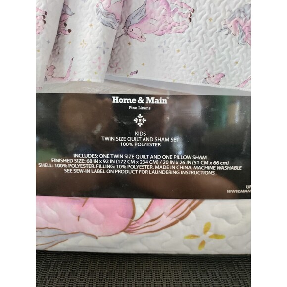 Unicorn Twin Size Quilted Bedding  And Sham Set - Picture 6 of 10